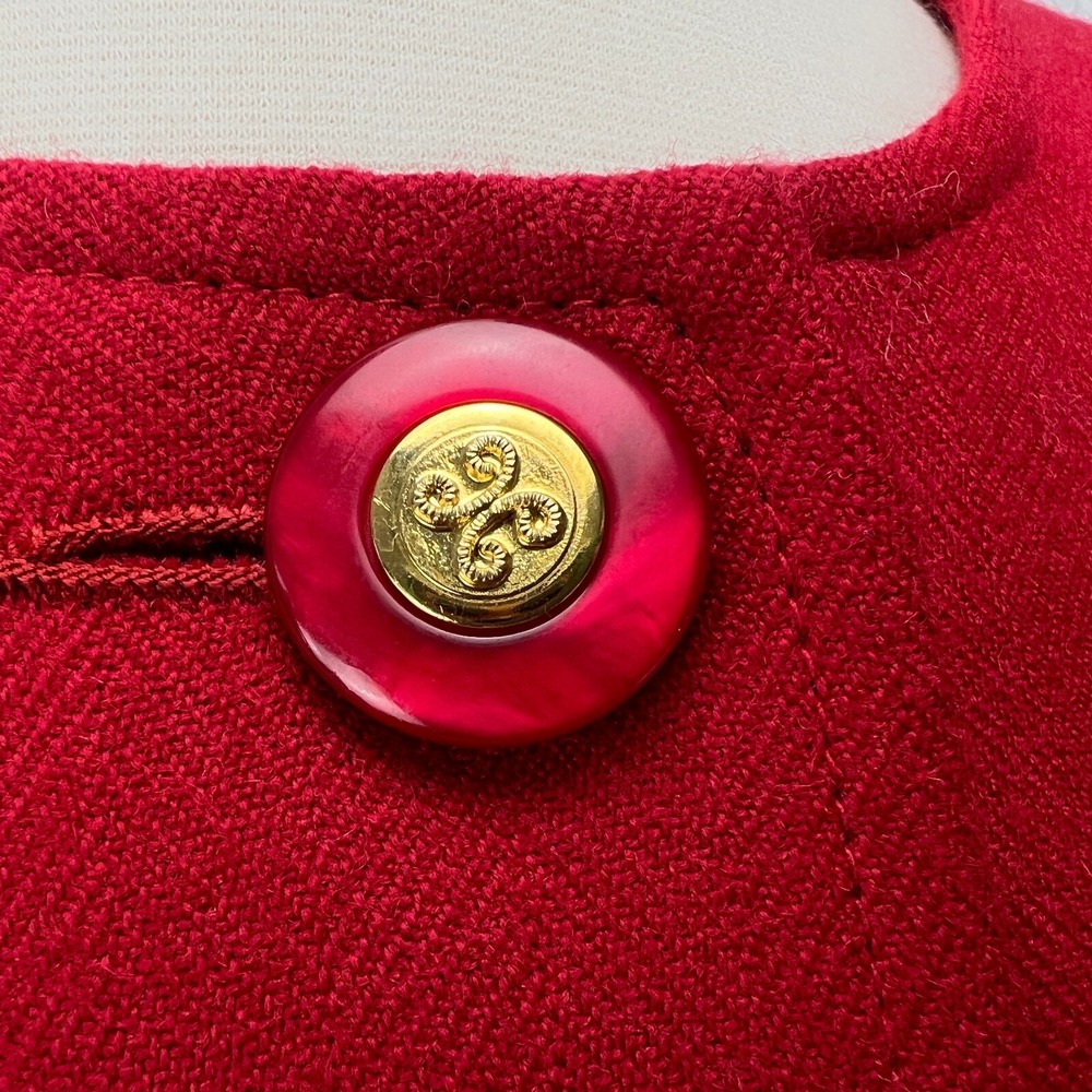 Avoca Collection VTG Red Wool Blazer Jacket Classic Ireland Holiday Old‎ Money - Picture 3 of 16